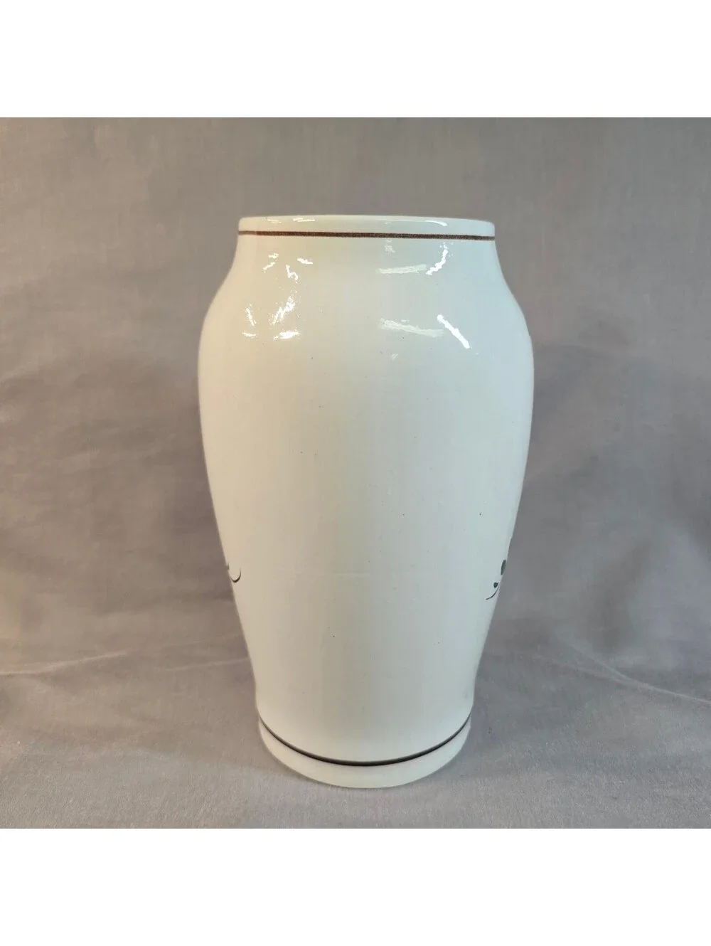 Vintage 1930s Kispest Granit Hungary Hand Painted Floral Folk Art Ceramic Vase